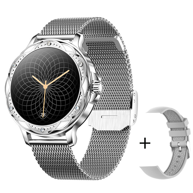 CF12 1.2 HD Screen Women Smart Watch Bluetooth Call Health Electric Bracelet with Health Monitoring (2 Straps) Silver CF12 1.2 HD Screen Women Smart Watch Bluetooth Call Health Electric Bracelet with Health Monitoring (2 Straps) Silver